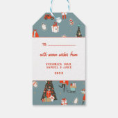 レトロミッドセンチュリーモダンクリスマス ギフトタグ (裏面)