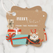 レトロミッドセンチュリーモダンクリスマス フェイバータグ (正面)