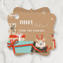 レトロミッドセンチュリーモダンクリスマス フェイバータグ