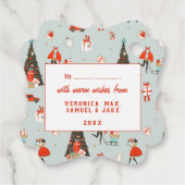 レトロミッドセンチュリーモダンクリスマス フェイバータグ (裏面)