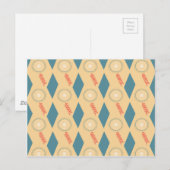 レトロミッドセンチュリーモダンサークルアローズ ポストカード (正面/裏面)