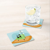 レトロミッドセンチュリーモダンスタイル猫 スクエアペーパーコースター (インサイチュ)