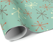 レトロミッドセンチュリーモダンスプートニクラッピング紙 ラッピングペーパー (ロールコーナー)