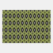 レトロミッドセンチュリーモダンダイヤモンドスターバストパターン ラッピングペーパーシート (正面3)