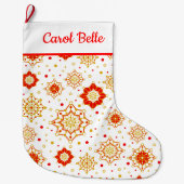 レトロミッドセンチュリーモダンデザイン ラージクリスマスストッキング (正面)