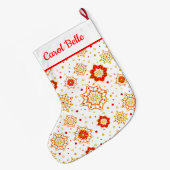 レトロミッドセンチュリーモダンデザイン ラージクリスマスストッキング (裏面 (吊り時))
