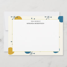 レトロミッドセンチュリーモダンノートカード