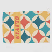 レトロミッドセンチュリーモダンパターン ゴルフタオル (横)