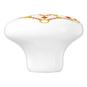 レトロミッドセンチュリーモダンパーソナライズされたイニシャル セラミックノブ (側面)