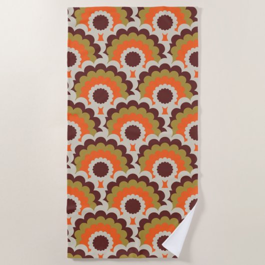 レトロミッドセンチュリーモダンビーチタオル ビーチタオル (正面)