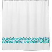 レトロミッドセンチュリーモダンフローラルパターン シャワーカーテン (正面)