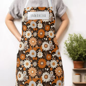 レトロミッドセンチュリーモダンフローラ名エプロン エプロン