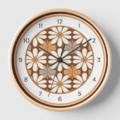 レトロミッドセンチュリーモダンフローラ 壁時計 (正面)