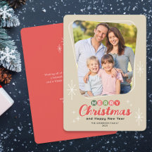 レトロミッドセンチュリーモダンメッセージフォトクリスマス