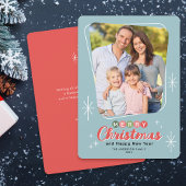 レトロミッドセンチュリーモダンメッセージフォトクリスマス シーズンカード