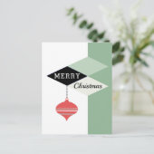 レトロミッドセンチュリーモダンメリークリスマス シーズンポストカード (スタンド正面)