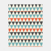 レトロミッドセンチュリーモダン三角形パターン フリースブランケット (正面)