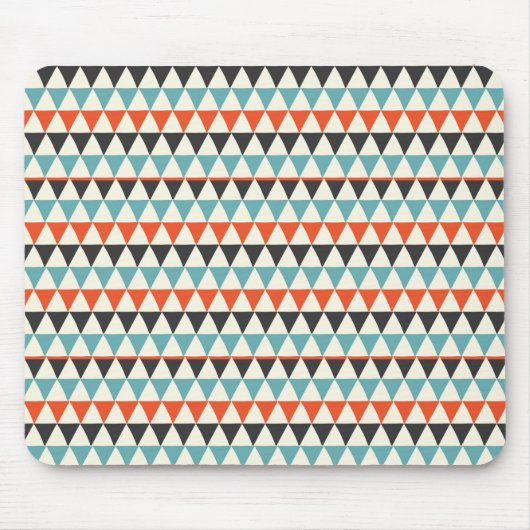 レトロミッドセンチュリーモダン三角形パターン マウスパッド (正面)