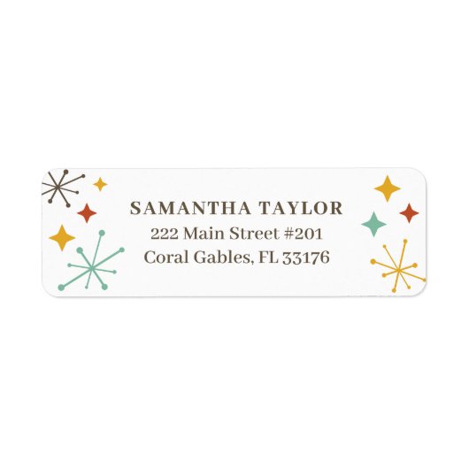 レトロミッドセンチュリーモダン差出人住所ラベル ラベル (正面)