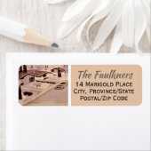 レトロミッドセンチュリーモダン差出人住所ラベル ラベル (インサイチュ)