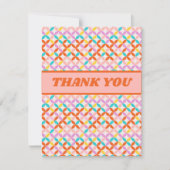 レトロミッドセンチュリーモダン抽象芸術パタカラフルーン サンキューカード (正面)