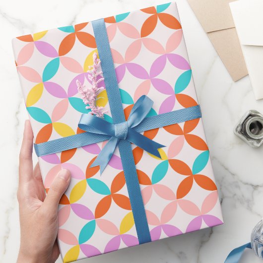 レトロミッドセンチュリーモダン抽象芸術パタカラフルーン ラッピングペーパー