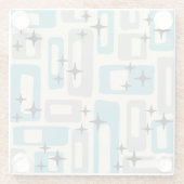 レトロミッドセンチュリーモダン抽象芸術パターン ガラスコースター (裏面)