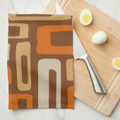 レトロミッドセンチュリーモダン抽象芸術パターン キッチンタオル (四つ折り)