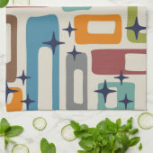 レトロミッドセンチュリーモダン抽象芸術パターン キッチンタオル (折り畳み)