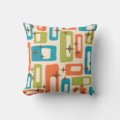 レトロミッドセンチュリーモダン抽象芸術パターン クッション (正面)