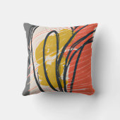 レトロミッドセンチュリーモダン抽象芸術パターン クッション (裏面)