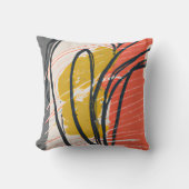 レトロミッドセンチュリーモダン抽象芸術パターン クッション (正面)