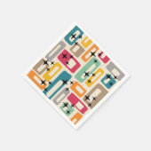 レトロミッドセンチュリーモダン抽象芸術パターン スタンダードカクテルナプキン (角)