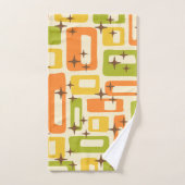 レトロミッドセンチュリーモダン抽象芸術パターン バスタオルセット (ハンドタオル)