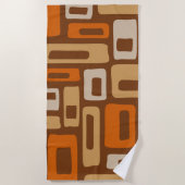 レトロミッドセンチュリーモダン抽象芸術パターン ビーチタオル (正面)