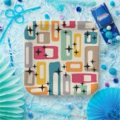 レトロミッドセンチュリーモダン抽象芸術パターン ペーパープレート (パーティー)