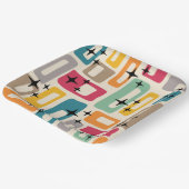 レトロミッドセンチュリーモダン抽象芸術パターン ペーパープレート (傾斜あり)