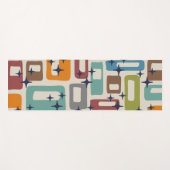 レトロミッドセンチュリーモダン抽象芸術パターン ヨガマット (正面(横))