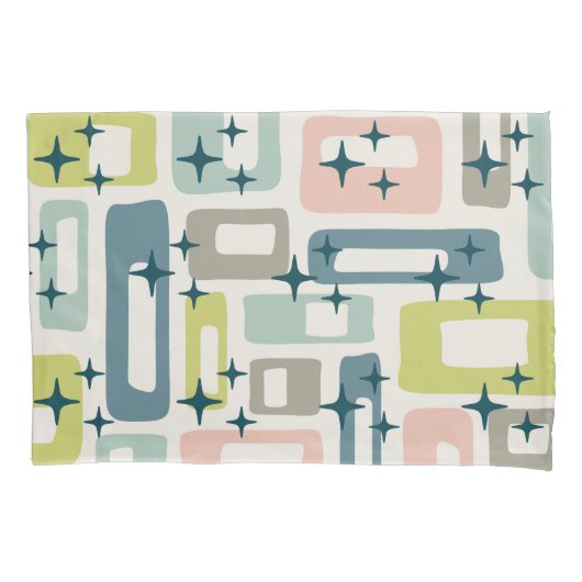 レトロミッドセンチュリーモダン抽象芸術パターン 枕カバー (正面左)