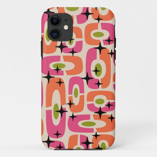 レトロミッドセンチュリーモダン抽象芸術パターン Case-Mate iPhoneケース (裏面)
