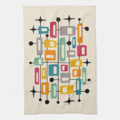 レトロミッドセンチュリーモダン抽象芸術 キッチンタオル (縦)