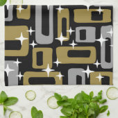 レトロミッドセンチュリーモダン抽象芸術 キッチンタオル (折り畳み)