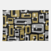 レトロミッドセンチュリーモダン抽象芸術 キッチンタオル (横)