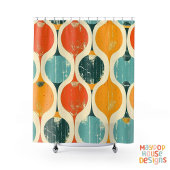 レトロミッドセンチュリーモダン抽象芸術 シャワーカーテン