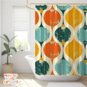 レトロミッドセンチュリーモダン抽象芸術 シャワーカーテン