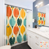 レトロミッドセンチュリーモダン抽象芸術 シャワーカーテン