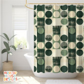 レトロミッドセンチュリーモダン抽象芸術 シャワーカーテン