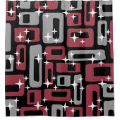 レトロミッドセンチュリーモダン抽象芸術 シャワーカーテン (正面)