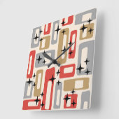 レトロミッドセンチュリーモダン抽象芸術 スクエア壁時計 (傾斜)