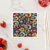 レトロミッドセンチュリーモダン抽象芸術 スタンダードカクテルナプキン (インサイチュ)